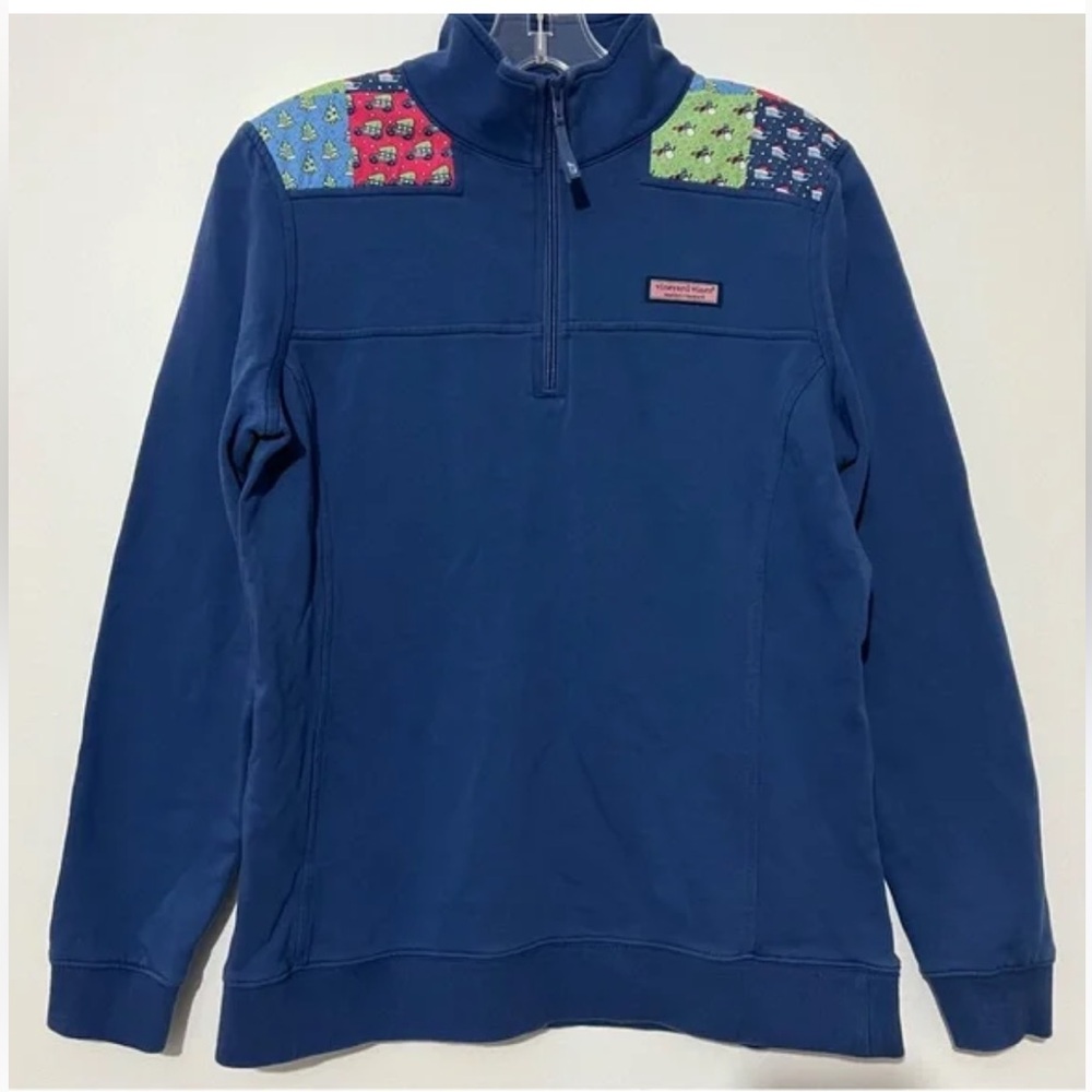 Vineyard Vines- Patchwork Christmas Quarter Zip S… - image 2